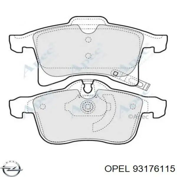 Передні тормозні колодки 93176115 Opel