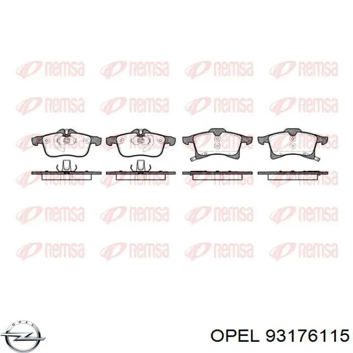 Купити 93176115 Opel Колодки гальмівні передні, дискові