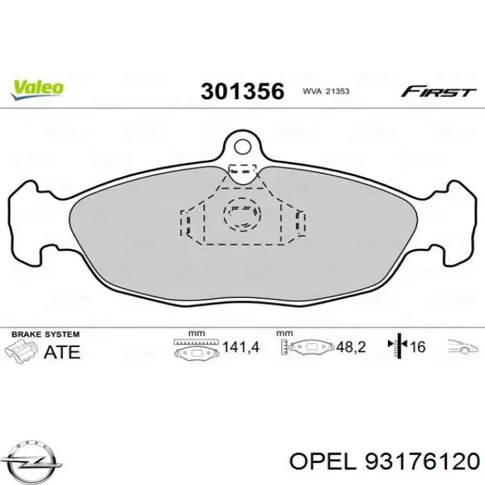 Гальмівні колодки Opel 93176120 ціна, від 12.71 USD