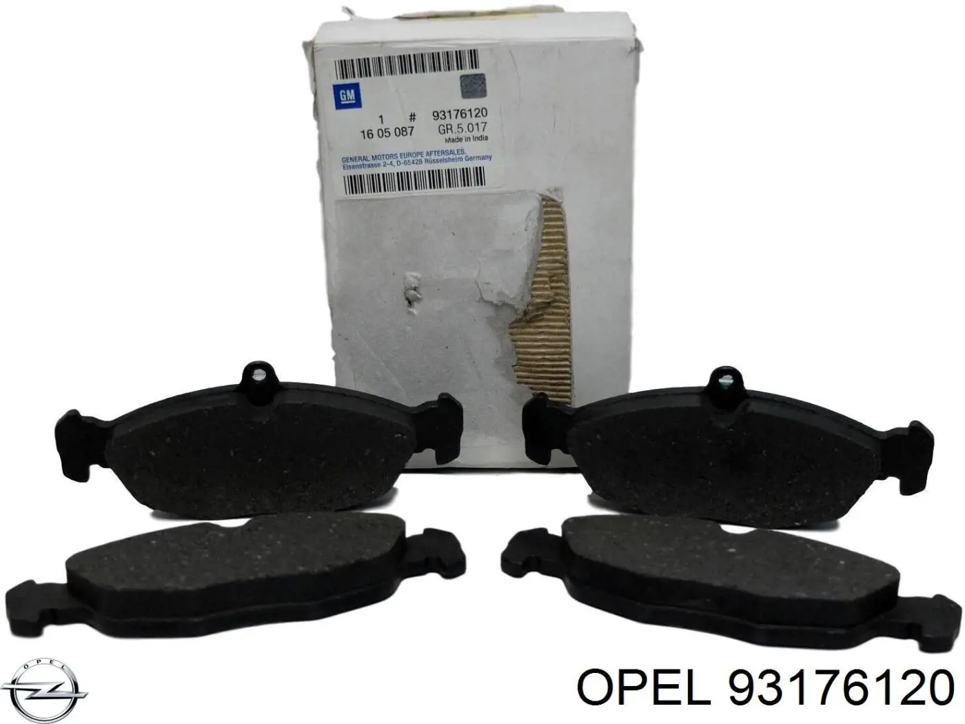 93176120 Opel колодки гальмівні передні, дискові