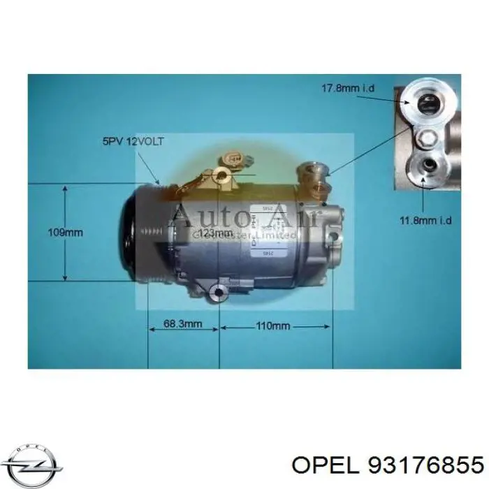 93176855 Opel Компресор холодоагенту