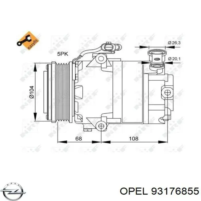 Купити 93176855 Opel Компресор кліматичної установки