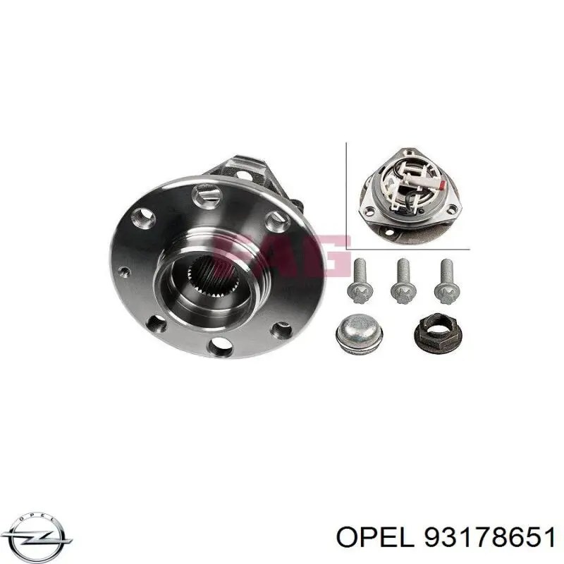 Передня маточина 93178651 Opel
