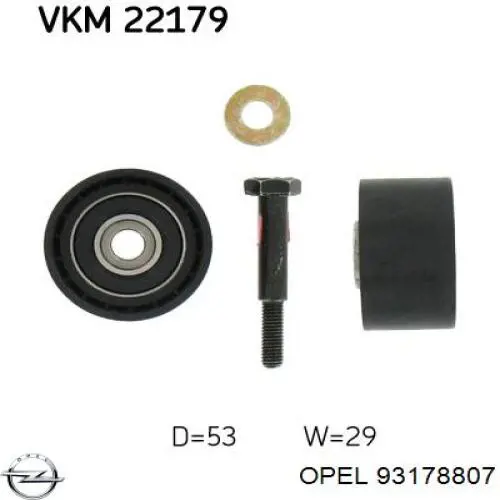 93178807 Opel Паразитний провідний ролик