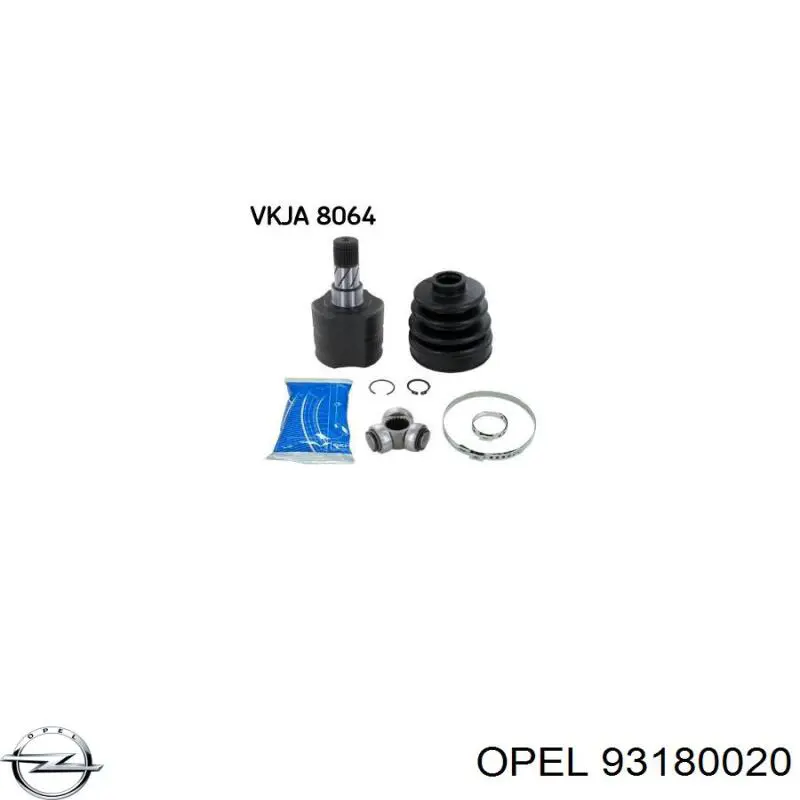 ШРКШ внутрішній, передній, лівий Opel 93180020 ціна, від 33.10 USD
