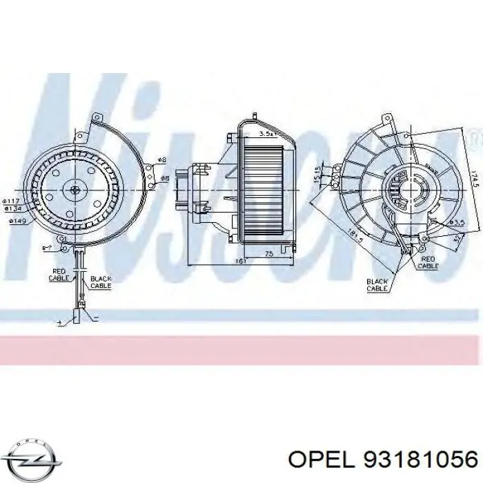 93181056 Opel Електромотор пічки