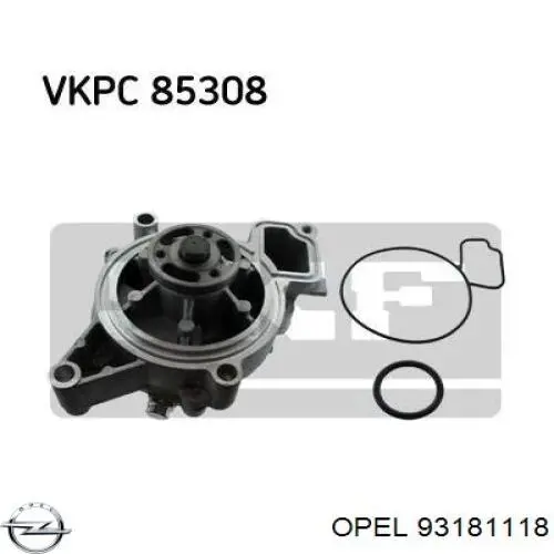 Купити 93181118 Opel Насос охолоджуючої рідини