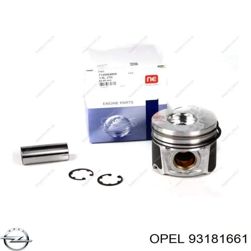 Поршня, 2-й ремонт (+0,50) Opel 93181661