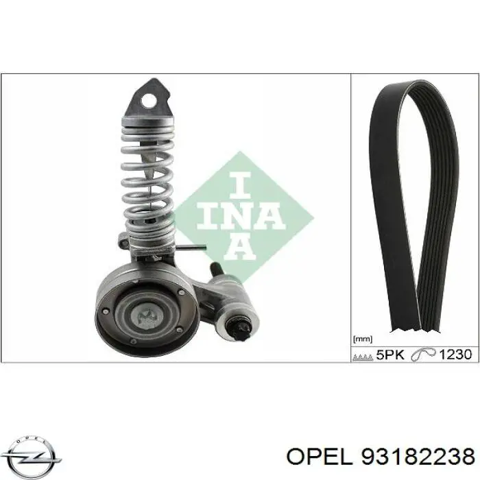 Клиновий ремінь Opel 93182238 ціна, від 8.53 USD