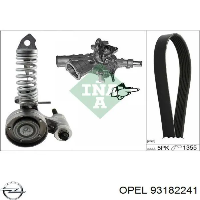Клиновий ремінь Opel 93182241 ціна, від 10.17 USD