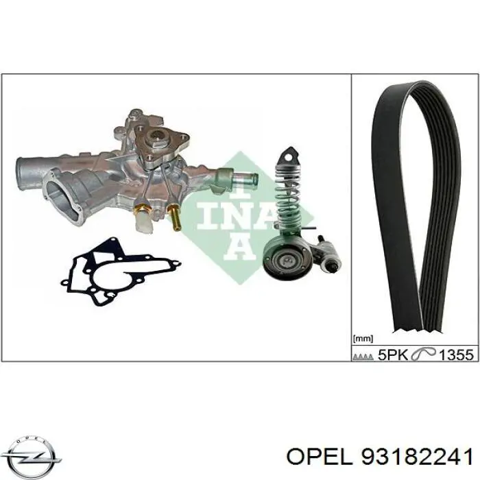 93182241 Opel ремінь приводний, агрегатів