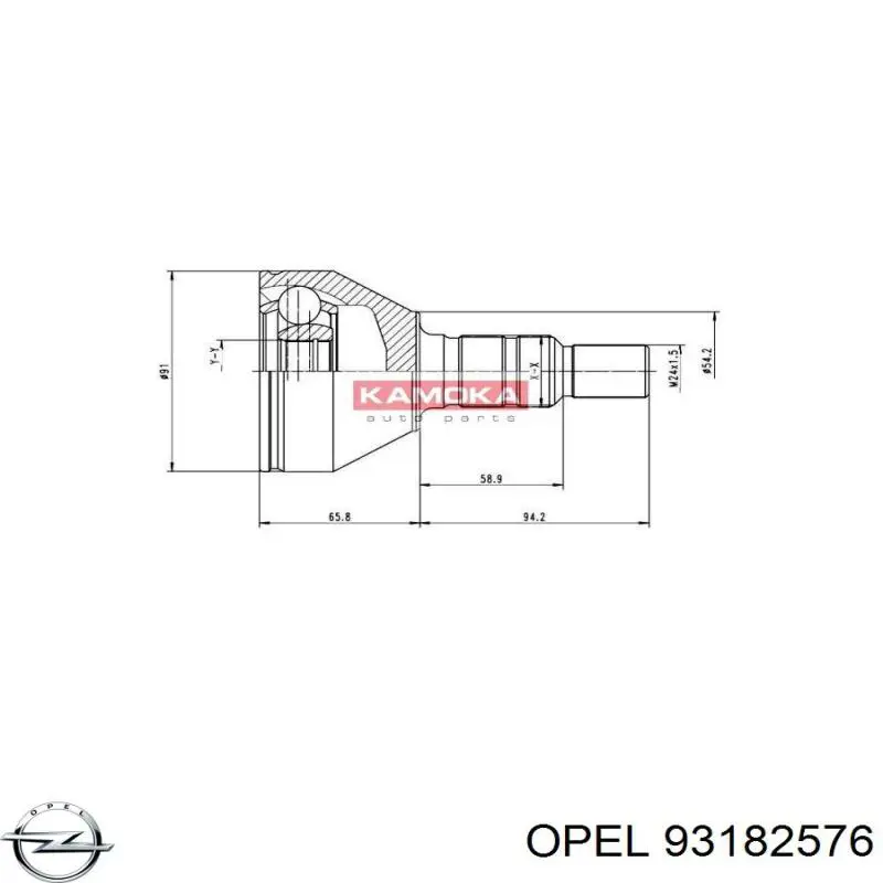 ШРУС зовнішній передній 93182576 Opel