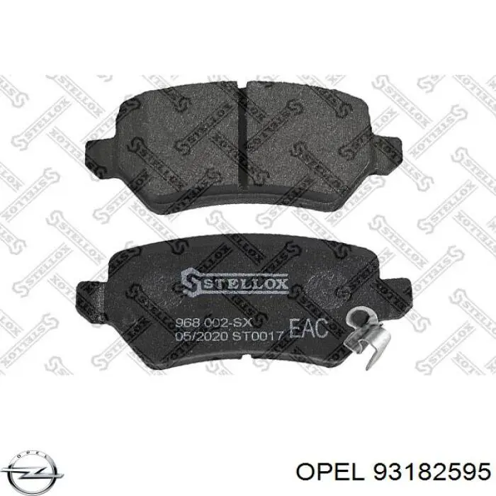93182595 Opel Комплект гальм