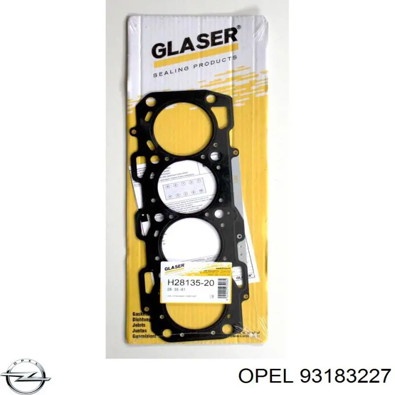 93183227 Opel прокладка головки блока циліндрів (гбц)