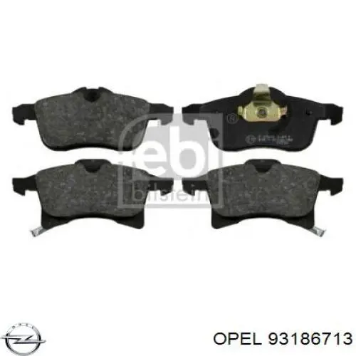 Купити 93186713 Opel Колодки гальмівні передні, дискові