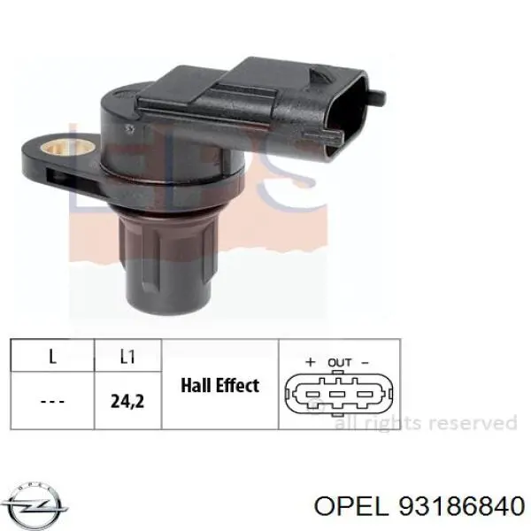 Датчик фаз Opel 93186840 ціна, від 13.67 USD