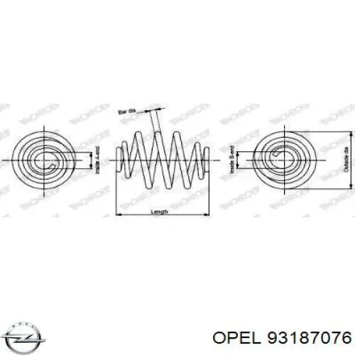 93187076 Opel Пружина підвіски задня