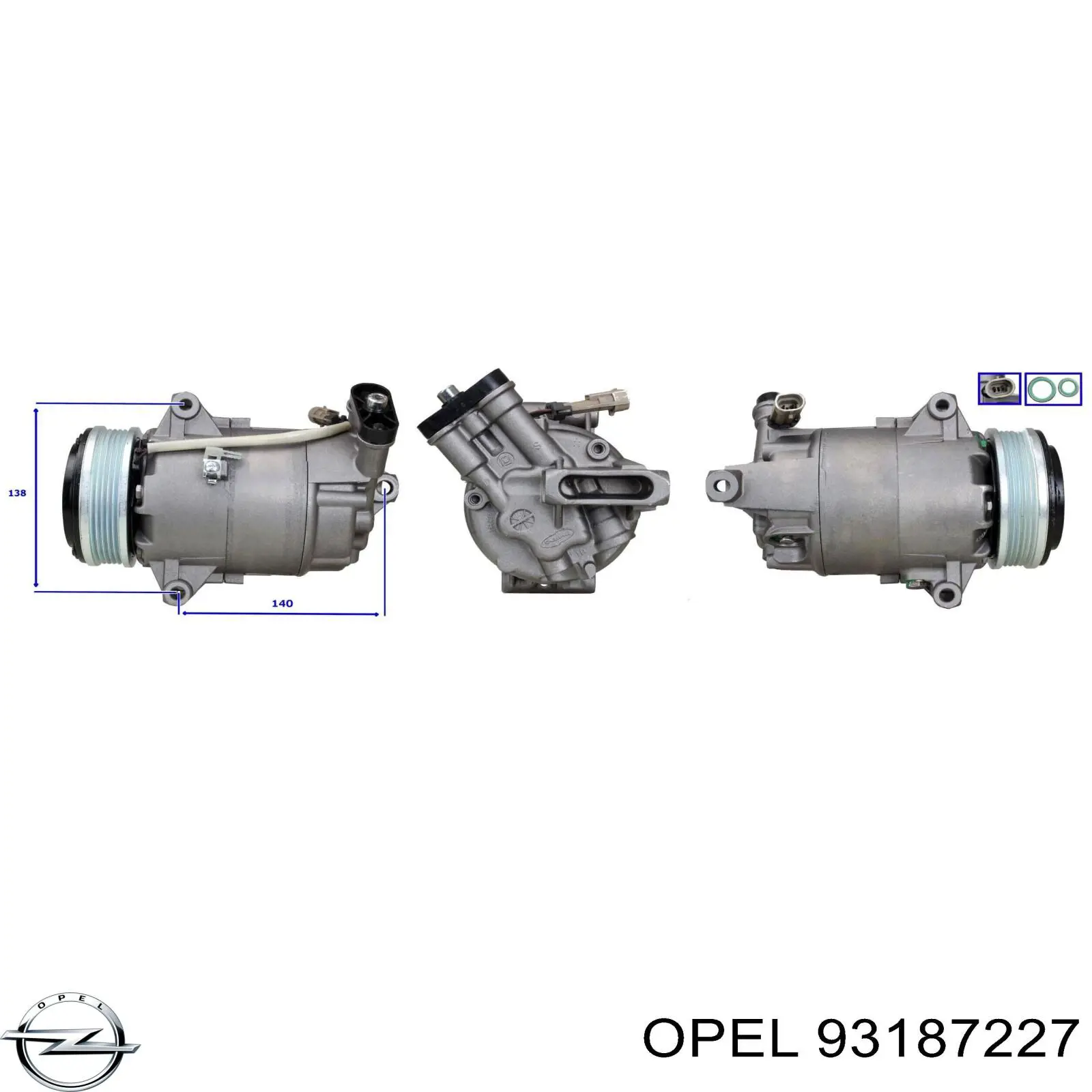 Купити 93187227 Opel Компресор кліматичної установки