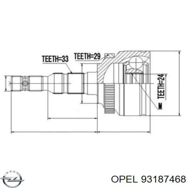 ШРУС зовнішній передній 93187468 Opel