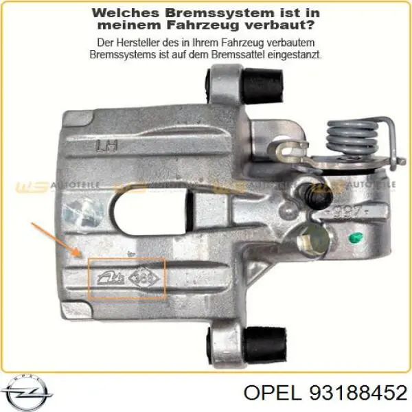 93188452 Opel Колодки гальмівні задні, дискові