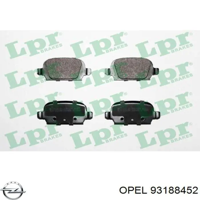 Задні гальмівні колодки 93188452 Opel