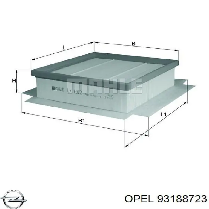 Фільтр повітряний 93188723 Opel