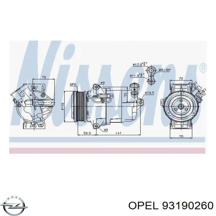 Купити 93190260 Opel Компресор кліматичної установки