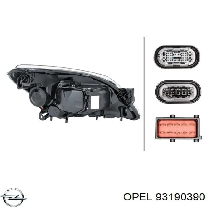 93190390 Opel Фара дальнього світла в зборі