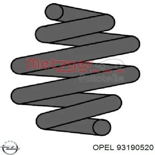 Купити 93190520 Opel Гвинтова пружина підвіска