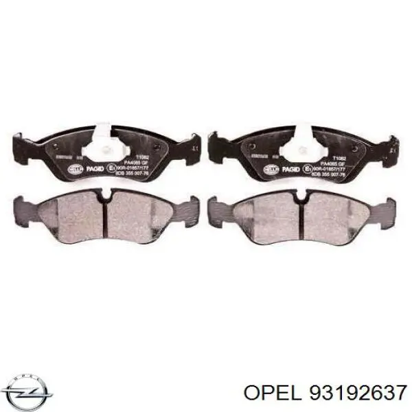 Передні тормозні колодки 93192637 Opel