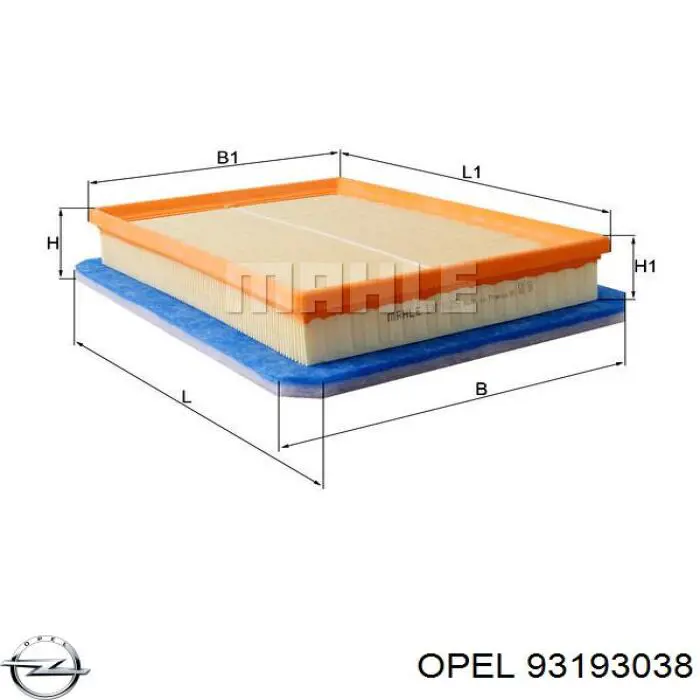 Фільтр повітряний 93193038 Opel