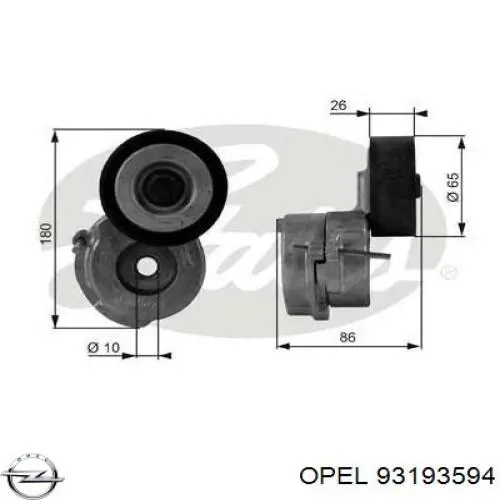 Натягувач приводного ременя Opel 93193594 ціна, від 30.54 USD