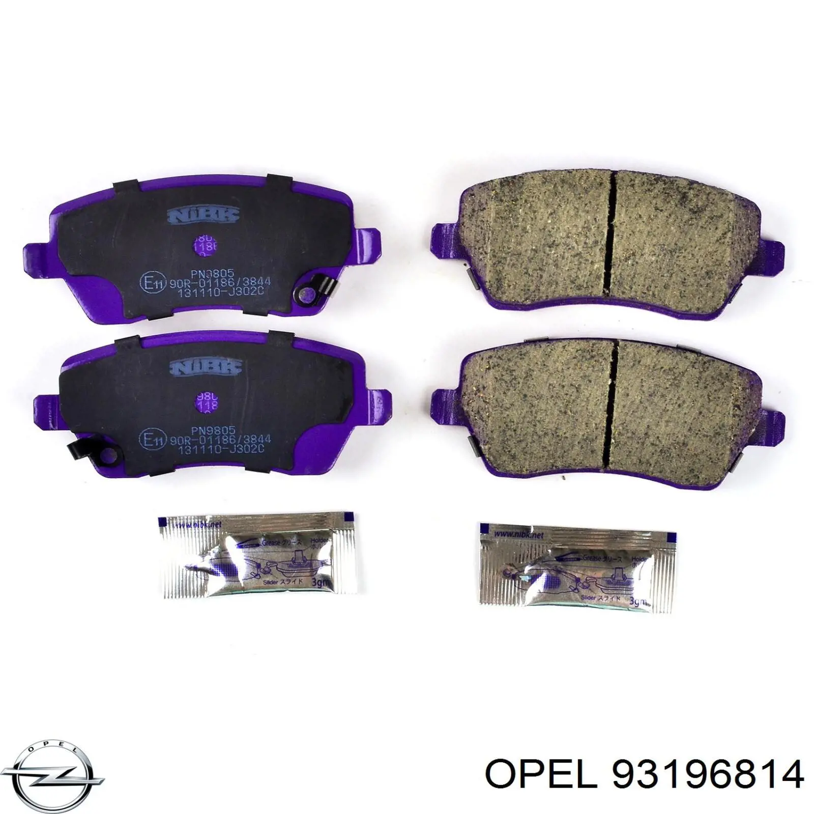 93196814 Opel Передні гальмівні колодки