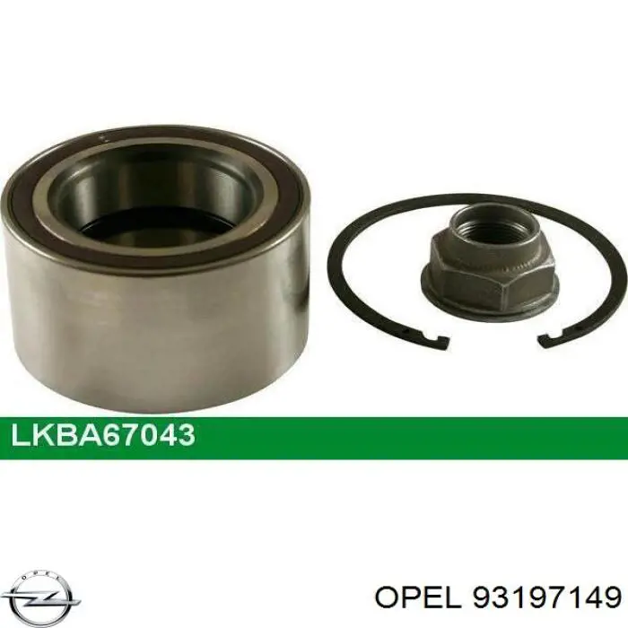 Комплект підшипник маточини передньої Opel 93197149 ціна, від 46.78 USD