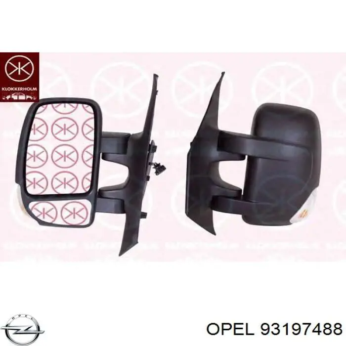 Ліве бічне дзеркало Opel 93197488 ціна, від 158.41 USD