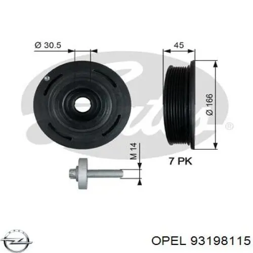 93198115 Opel Демпфер колінвалу