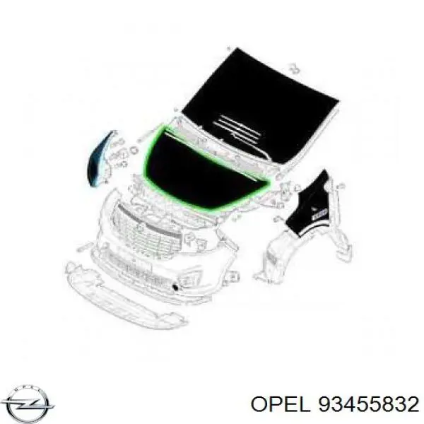 Капот Opel 93455832 ціна, від 361.06 USD
