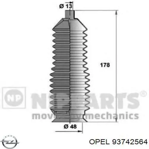 Пильник рульової тяги Opel 93742564 ціна, від 16.60 USD