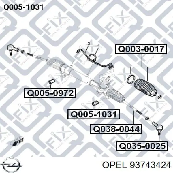 Втулка кріплення кермової рейки, ліва OPEL 93743424