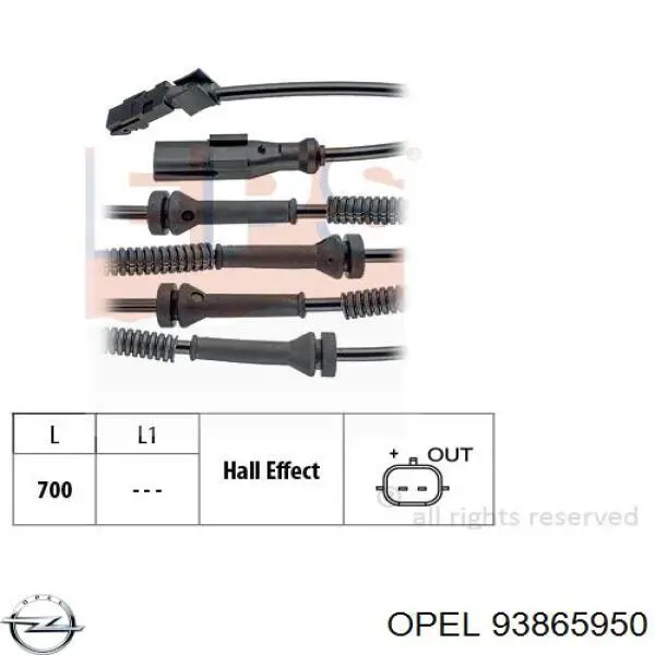 Купити 93865950 Opel Датчик АБС (ABS) передній