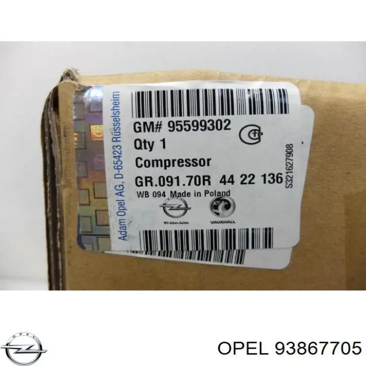 Купити 93867705 Opel Компресор кліматичної установки