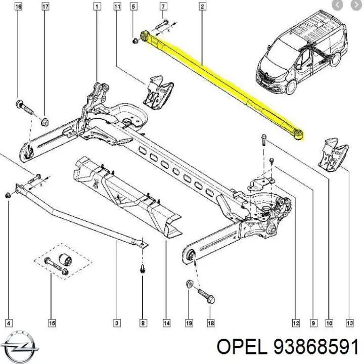 Купити 93868591 Opel Задній стабілізатор 