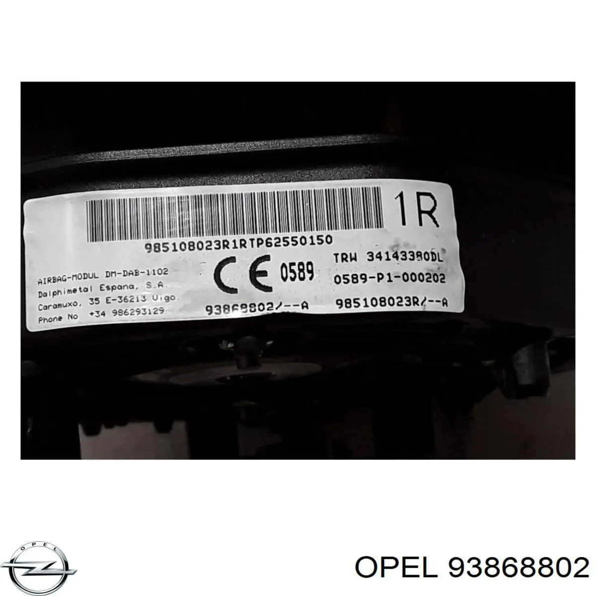 93868802 Opel Подушка безпеки, водійська, AIRBAG