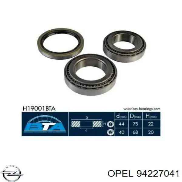 Купити 94227041 Opel Передній підшипник колеса