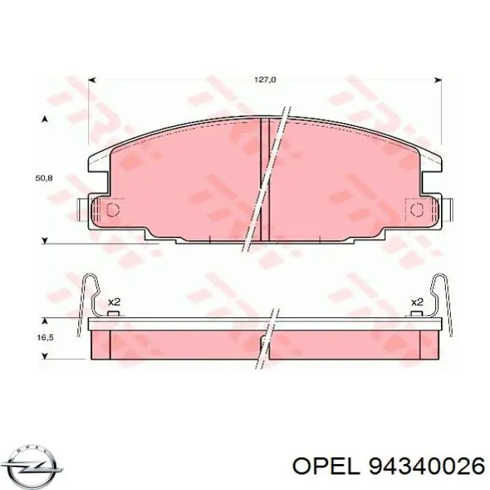 Колодки гальмові задні, барабанні Opel 94340026 ціна, від 21.53 USD