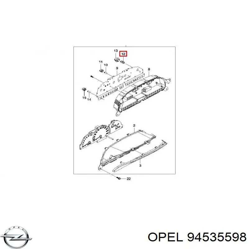 Лампочка 94535598 Opel