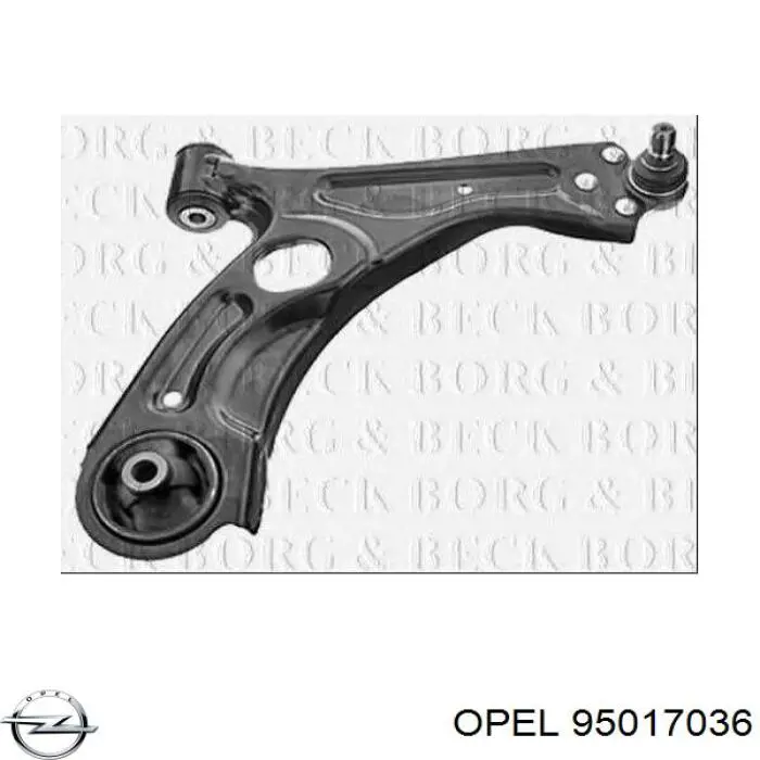 Важіль передньої підвіски нижній, правий 95017036 Opel