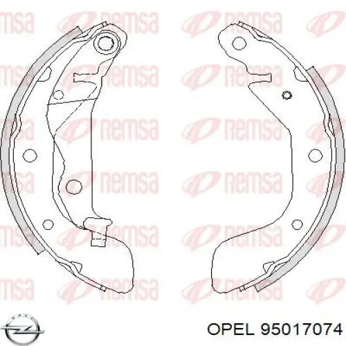 Колодки гальмові задні, барабанні 95017074 Opel