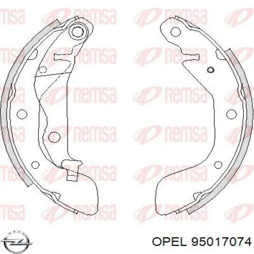 95017074 Opel Колодки гальмівні задні, барабанні