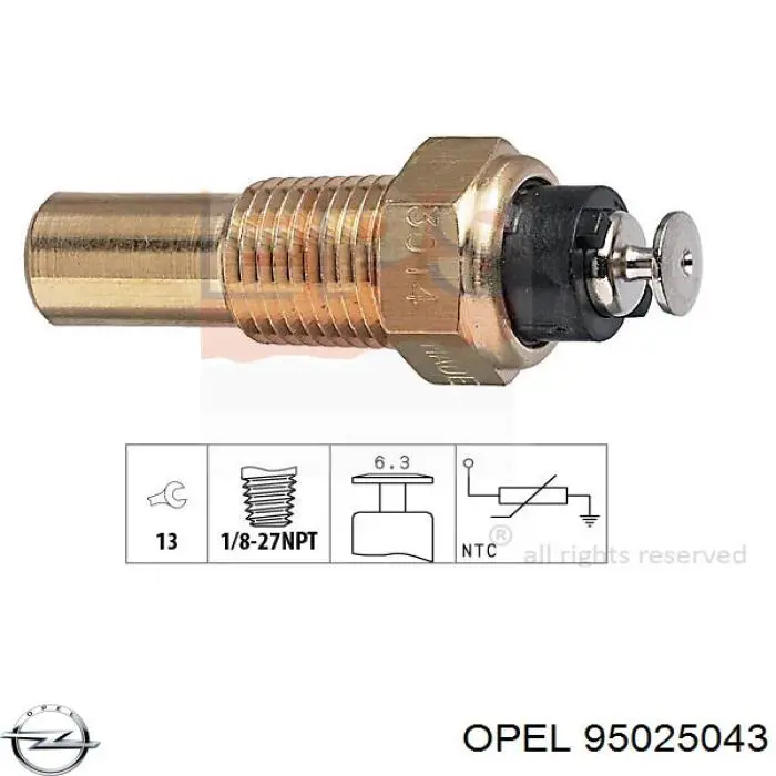 Купити 95025043 Opel Датчик температури охолоджуючої рідини